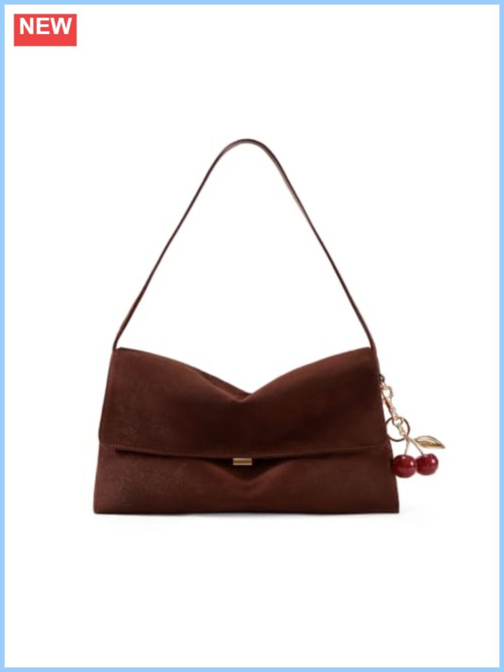 Faux Suede Slouchy Hobo Shoulder Bag Oversized Flap Purse